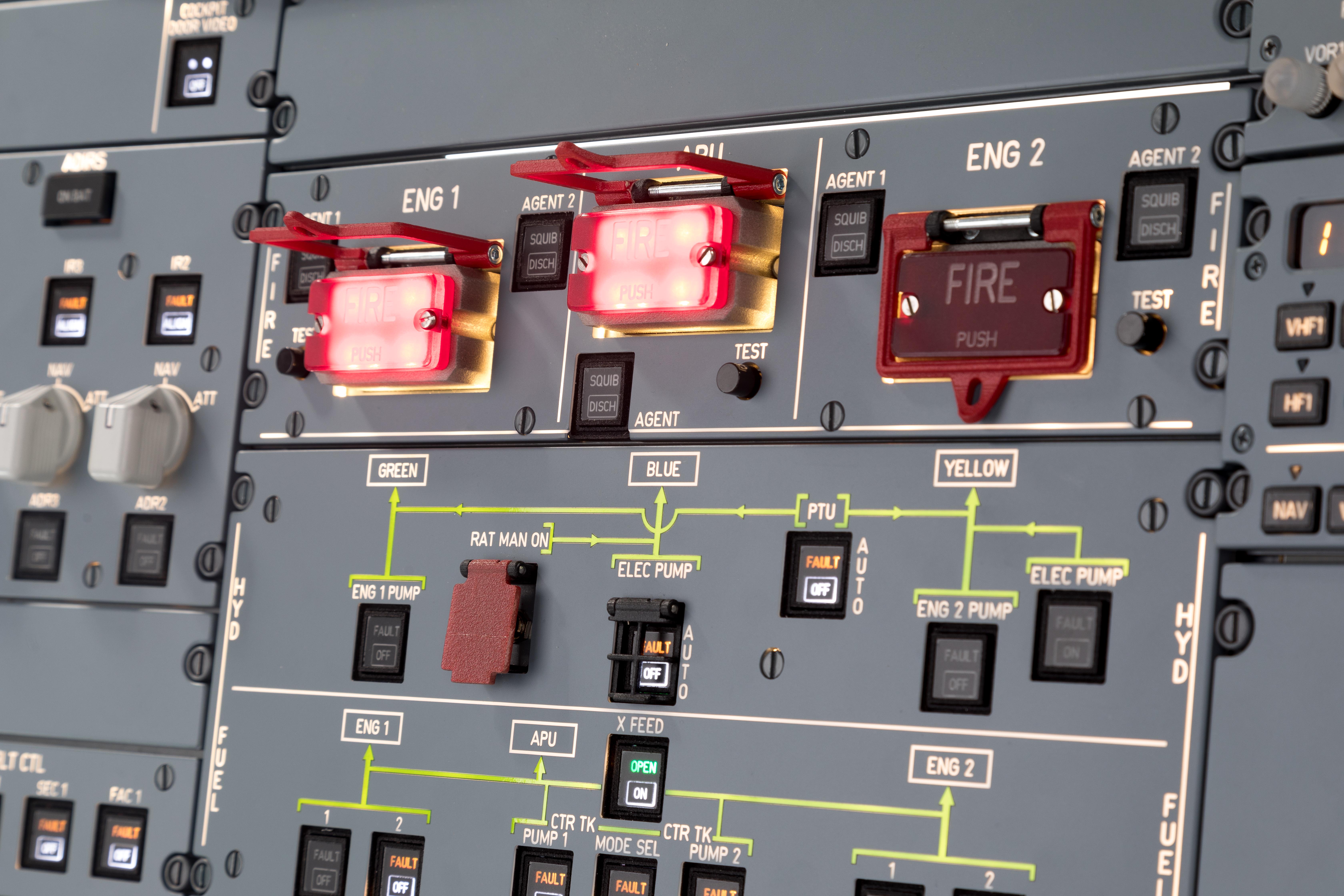FSC A320 overhead FWD fire panel